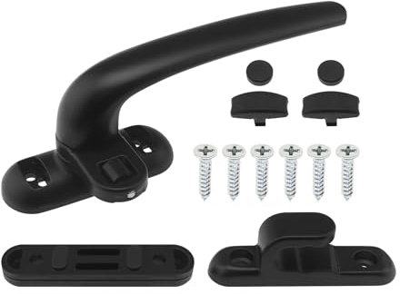 VGOL 1 Set of Aluminum Alloy Window Handle Sliding Door Outer Hanging Window Handle Door and Window Pulley Handle Accessories Black Right Open