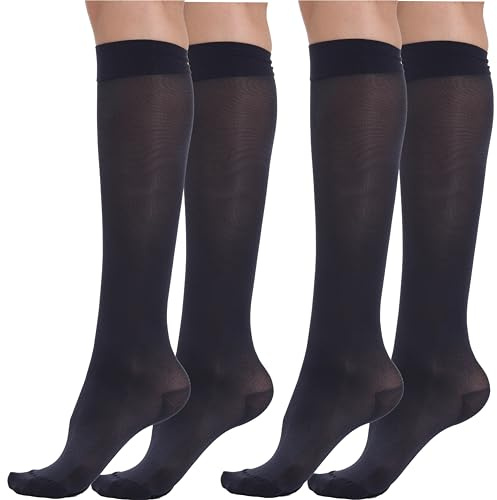 BEONTOP by Gambetti Gambaletti Compressione Graduata Donna 140 Denari 2Pz - Calze Compressione 22-23 mmHg, Riposanti, Contenitive, Elastiche Per Vene Varicose, Comfort Support Line - Made in Italy