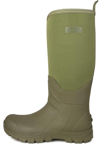 Savage Island Stivali di gomma impermeabili foderati in neoprene per tutte le stagioni, Verde, 45 EU