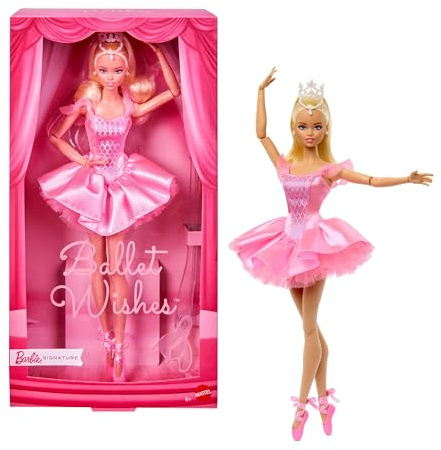 Barbie Stjärndansare samlardocka med satinrosa tutu och blont hår, i presentförpackning, JBJ10