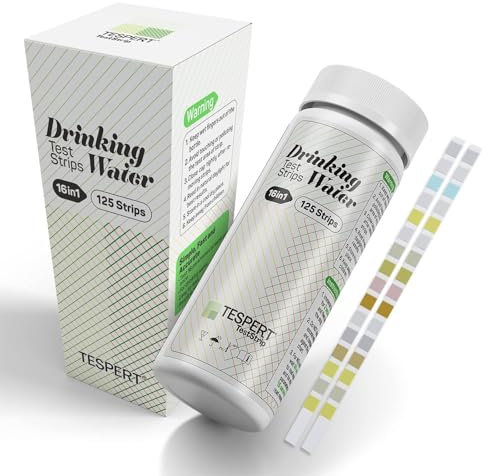 TESPERT Water Testing Kits for Drinking Water 125 Strips - 16 in 1 Drinking Water Test Kit - Water Test Strips with Hardness, Lead, Iron, Copper
