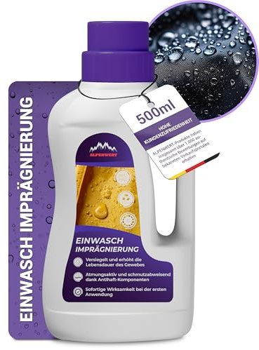 ALPENWERT® Imprägnierwaschmittel 500ml [MADE IN GERMANY] für Outdoor Bekleidung, Funktionskleidung, Skibekleidung, Gore-tex uvm. Imprägnier Waschmittel, Einwaschimprägnierung