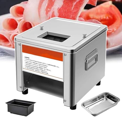 Dfdieratve 850W Meat Cutter Machine,3.5mm Commercial Raw Meat Slicer Stainless Steel 331lb/h for Boneless Pork Chicken Fish for Family and Commercial Use