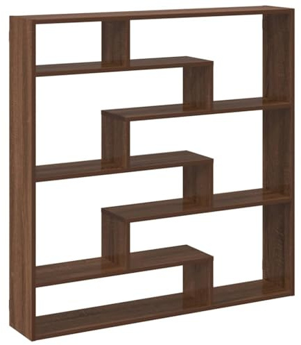 vidaXL Würfelregal 7 Fächer Braun Eichen-Optik Holzwerkstoff, Regal, Wandregal, Würfelregal Wandmontage, schwebendes Würfelregal, Würfel Wandregal