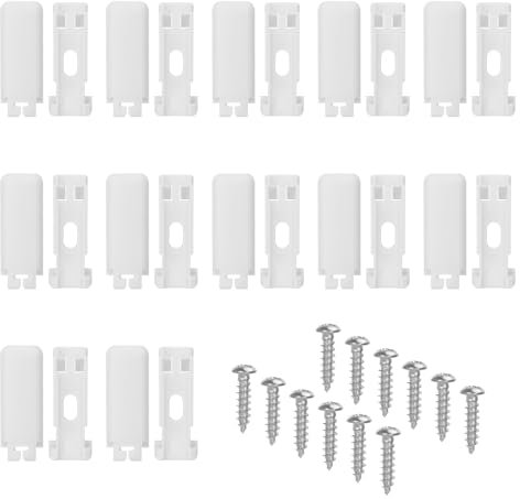 ChauLanBow 12 Stück Plissee Halterung, Klemmträger mit 12 Schrauben, Spannschuhe für Plissees, für Plissee Zubehör zum Bohren (Weiß)