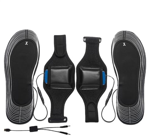 Semelles Chauffantes,Semelles Chauffantes Rechargeables,Semelles intérieures chauffantes et découpables en maille souple respirante avec chargement USB - Respirant avec batterie au Lithium 8000mah et