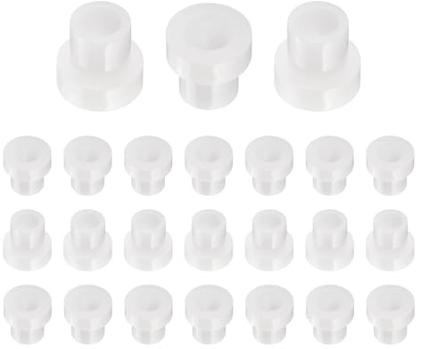 QUARKZMAN 24Pz Cuscinetti a Manica ID 4mm x OD 6mm x Lunghezza 8mm Bianco | Flangiati Boccole in Plastica, Boccole in Nylon
