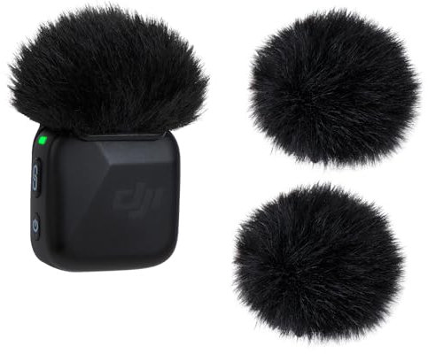 YOUSHARES Bonnette Micro Anti-Vent Compatible avec DJI Mic Mini, Mousse Micro en Fourrure Anti-Pop, Filtre Anti-Pop Pour Micro sans Fil DJI Mic Mini, Micro Cravate Bonnette pour Vlog, Streaming (Noir)