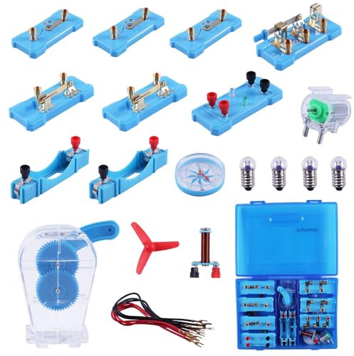 DigHealth Circuit Électrique Kit, Jouets Montessori Éducation, Kit Scientifique de Physique, Jouets Apprentissage Électrique avec Moteur et Ampoule pour Débutant