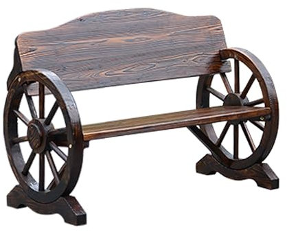YCYHXJB Holzbank Rustikal mit Rädern, 2 Personen Gartenbank Wetterfest, Sitzbank Holz für Möbel für Wege, Rasen, Dekoration, Terrasse, 200 kg(130x55x80cm/51x22x31in)