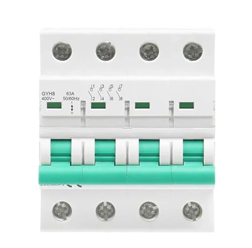 Interrupteur d'isolement 4 pôles GYH8 for rail DIN, interrupteur principal 400 V, disjoncteur 63 A, 100 A, 125 A, 1 pièce(100A)