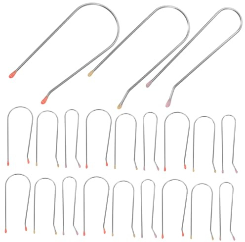 DECOMELODY 24 Stück Heißwickler Ersatzclips aus Edelstahl 304 und Kunstharz 3 Größen (1,9cm 2,54cm 3,2 Cm) Haarklammern für Lockenwickler Sicherungsstifte für Vielseitiges Haarstyling