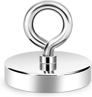 Magnet Stark,Suuwwn Strong Neodymium Fishing Magnets Super Neodym Großer Magnet für Gross Fischen in Haus,Werkstatt,Wasser Camping Industrie （75mm）