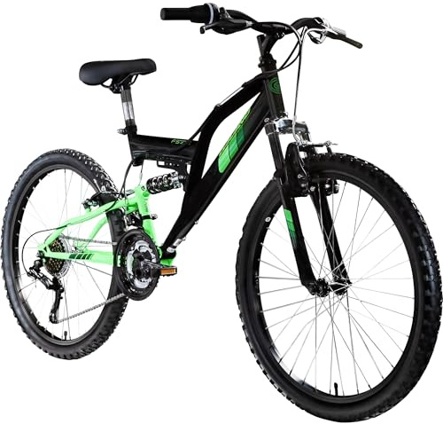 Galano FS240 Mountainbike Kinderfahrrad 24 Zoll Fahrrad 130-145 cm Fully ab 8 mit 18 Gängen Jugendfahrrad MTB