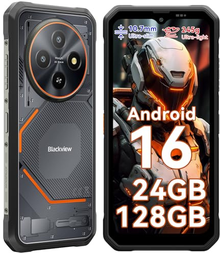 Blackview Fort 2 Movil Irrompible Android 16, Ultra Fino 10.7mm Movil Indestructible, 24(8+16) GB+128GB/2TB, Gemini AI, 6.56 HD+ 90 Hz, IP69K Impermeable, Cámara 16 MP+13 MP, 4G/NFC/OTG/GPS/245g