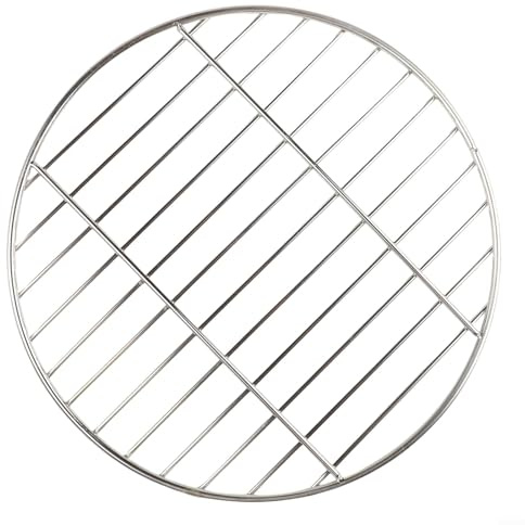 Grillgitter, geschweißte Konstruktion, Edelstahl, rund, Camping, Grill, Outdoor, Kochen, Picknick, Gartenparty (35 cm)