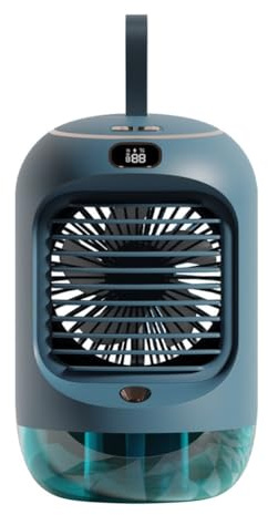 FUBESK Enfriador de aire portátil USB y ventilador de pulverización con oscilación automática para escritorio, mini ventilador de refrigeración personal para espacios pequeños