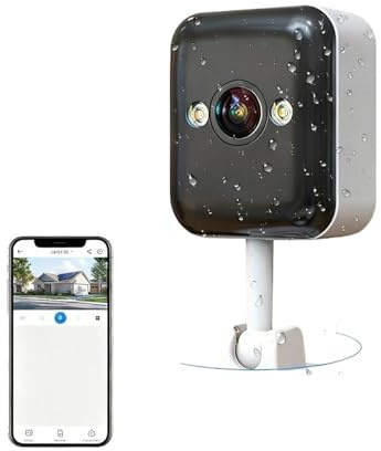 Telecamere di Sorveglianza, Mini telecamera di sicurezza IP 2K, telecamera di sorveglianza CCTV esterna Wi-Fi, zoom digitale 5x, monitor for bambini a colori for la casa(2K Add 64G Card)