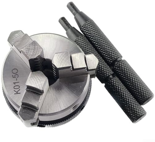 Juego de 3 portabrocas K01-50, portabrocas autoajustables de 3 mandíbulas M141 para mini torno portabrocas para carpintería K01-50