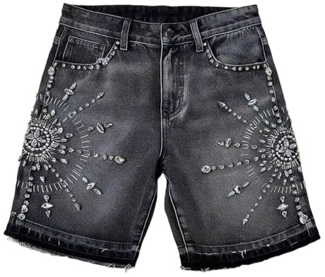 Oanviso Pantaloncini Jeans Uomo Bermuda Shorts Jogging Denim Pantalone Corto Retro Moda Pantaloncini a Jeans Estivi Casual B 02 L