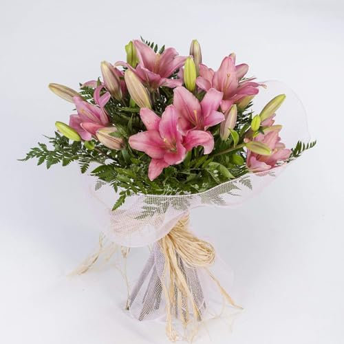 REGALAUNAFLOR | Ramo de flores naturales a domicilio | Entrega puntual en 24 horas de Lunes a Sábado | Con tarjeta de dedicatoria | Lilium rosa