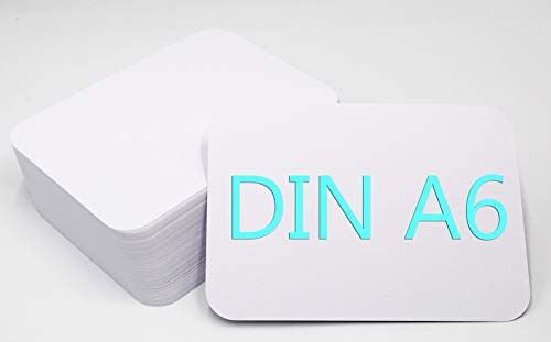DIN A6 Postkarten Karteikarten Set Blanko zum Selbstgestalten Wahlweise mit Umschlägen und runden Ecken (weiss matt rund 350g/m², 25 Karten + Umschläge)