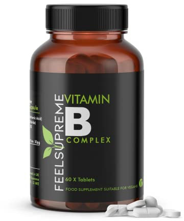 Feel Supreme - Vitamin B Complex - Supplement High Strength 8 in 1 - Vitamin B1, B2, B3, B5, B6, B12, Biotin and Folic Acid - 2 Months Supply - Brain Supplement, Health and Vitamins - 60 Tablets