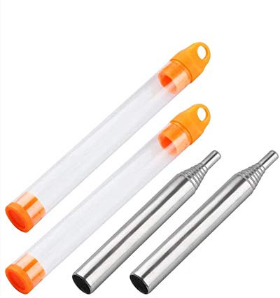 Jieddey Blasrohr Feuer,2er Pack Feuer Schlagrohr Feuerrohr Faltbarer Teleskopisches Blasrohr Feuerwerkzeug Camping Gadgets zum Kochen Picknick BBQ Jagd Angeln Wandern im Freien