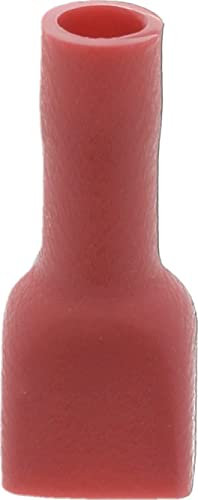 Capocorda rosso piatto isolato femmina rinforzato in scatola, 6,35 x 0,8 mm, 0,3-1,5 mm2, confezione da 50