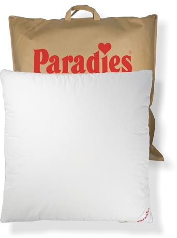 PARADIES Kopfkissen 80x80 cm mit Reißverschluss - Softy Top Bio fest, 4 cm Außensteg, Aloe Vera, festes Polster, veganes Kissen, Öko-Tex 100 Klasse 1
