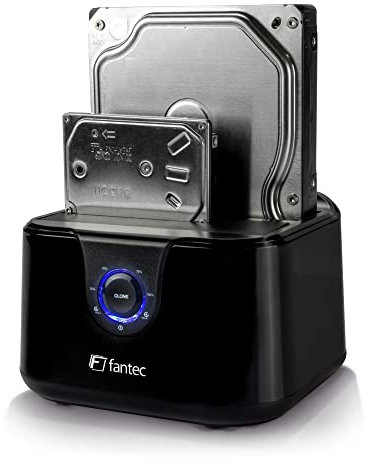 FANTEC DS-X2U3-Glanz. Die FANTEC DS-X2U3-Glanz Klon & Dockingstation ist geeignet für 2X 6,35cm (2,5) und/oder 2x8,89cm (3,5) SATA I/II/III Festplatten und SSDs., 2494, schwarz