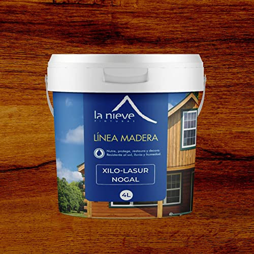 Barniz protección acrílico madera Xilo-Lasur interior y exterior (4 litros, Nogal)