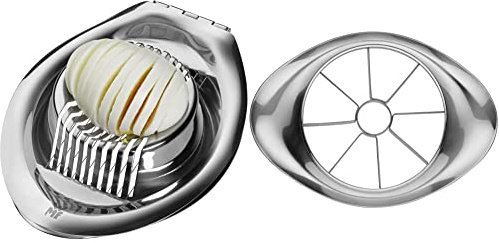WMF Gourmet Eierschneider, spülmaschinengeeignet & Gourmet Apfelschneider Edelstahl 9 cm, Birnenschneider, Apfelteiler, Obstteiler, Cromargan Edelstahl, Obstschneider ideal für Äpfel & Birnen, Silber