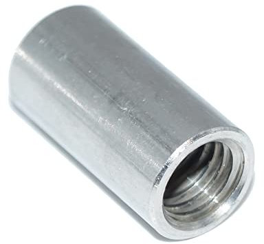 Rundmuffen M6X30 6 Stück Edelstahl A2 Gewindemuffen mit Innengewinde V2A, rostfrei, Aussendurchmesser 10 mm