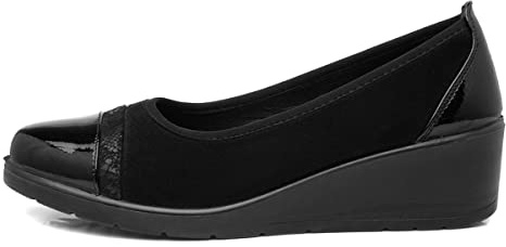 SOFT-LITES. Softlites Diana Womens Black Wedge Shoe - Size 5 UK - Black