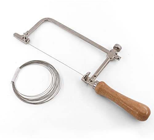 Z-LEAP 1PC Wire Saw Frame Coping Saw Steel Frame with Dia 0.5mm Diamond Wire for DIY&Cutting Tile Jade Stone Ceramic Glass Wood Metal