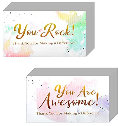 Jagowa 100 Stück Wertschätzungskarten, You Are Awesome Karten, Aquarell-Postkarten, Motivationskarten, Dankeskarten für Mitarbeiter, Krankenschwester, Babyparty, Hochzeit