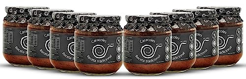 Escargots en sauce. Escargots cuits 550grs (8 Paquet). Recette familiale, maison et artisanale. Escargots mijotés. Conserves gourmandes. Cadeau original pour tout le monde. Produit fabriqué en Espagne