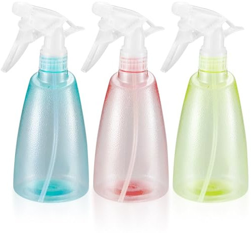 Bottiglie spray per acqua da 500 ml, 3 flaconi spray vuoti per nebulizzatore, in plastica, ricaricabili, per la pulizia della casa, parrucchieri, giardinaggio, fiori, piante