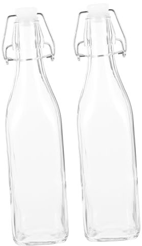 Ciieeo 2St Schnappflasche aus Glas Saftflaschen Krug mit Behälter mit Deckel wasserflasche versiegelte Saftflasche Glasflasche Trinkflasche Lecythus Milchflasche Saft Flasche Sirupflasche
