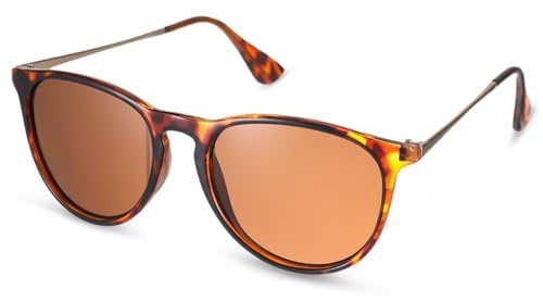 SUWIWKKOA Sonnenbrille Damen Polarisierte Sonnenbrille, Sunglasses für Woman Rund UV400 Retro Sonnenbrille für Damen & Herren Schutz Vintage
