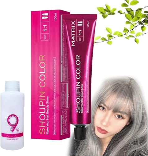 Beryour Hair Dye,Beryour Hair Color Cream Kit,No Bleaching Hair Nourishing Coloring Hair Dye,Long-Lasting Nourishing Color-Treated Shampoo,Hair Coloring Shampoo for Men and Women (Gray)
