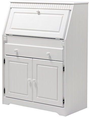 clever-moebel Sekretär aus massiver Kiefer Schreibtisch im Landhausstil (weiß)