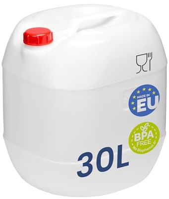 Garronda Garrafa Agua sin BPA Bidon 30 litros Seguro para Alimentos Depósito de Agua Camping Accesorios Garrafas Deposito Camper Blanco GD-0082