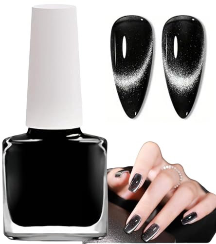 Glitter Nail Gel Polish,Black Cat Eye Gel Nail Polish,Dark Black Nail Polish,Quick Dry Nail Polish,Black Holographic Glitter Nail Polish,Long Lasting Nail Varnish,Soak Off UV Led Gel Nail Polish