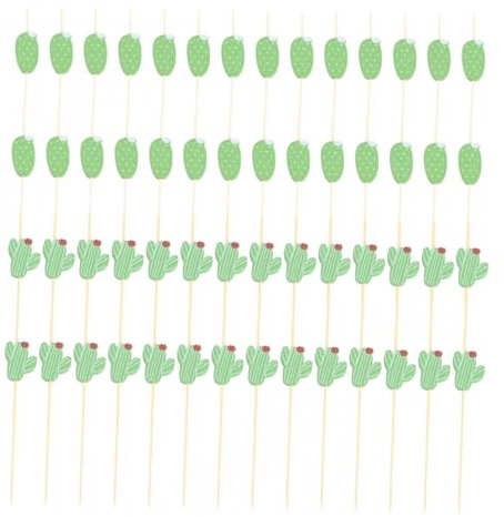 Cabilock 100 Piezas Palillos de Frutas Creativos para Cócteles Cactus Aperitivos Palillos de Fruta para Fiestas Gatherings Sociales