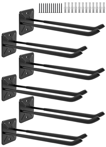 Sinoer Crochets de garage, porte-manteau mural, organiseur de hangar, organiseur d'outils lourds, cintres, crochets de garage pour outils de jardin, pneus de voiture, 12,44 pouces (lot de 6)