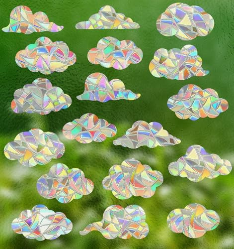 Suncatcher Window Stickers, Window Stickers, Prism PVC Films with Rainbow Effect, Ideal for Bird Protection, Easy to Use, Reusable, Decorative Window Stickers for Home, Balcony Windows, Pack of 18
