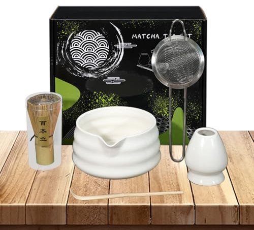 Utensili da cucina e gadget – Servizio da tè giapponese, set da 5 pezzi, set professionale di frusta per amanti, principianti, famiglia, amici
