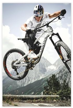 GAHCWB Exklusive Kunst, Extremsport-Poster, Abenteuer-Radfahrer, Fabio Wibmer, Freiheit, wilder Vibe, erstaunlicher Jungenzimmer, Hochformat, Poster, Schlafzimmer, Dekoration, Landschaft, Büro